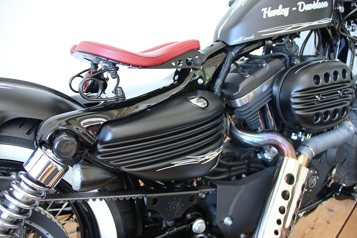 Side cover set BOBBER suitable for Harley Davidson models Sportster from 2014 to current glossy black