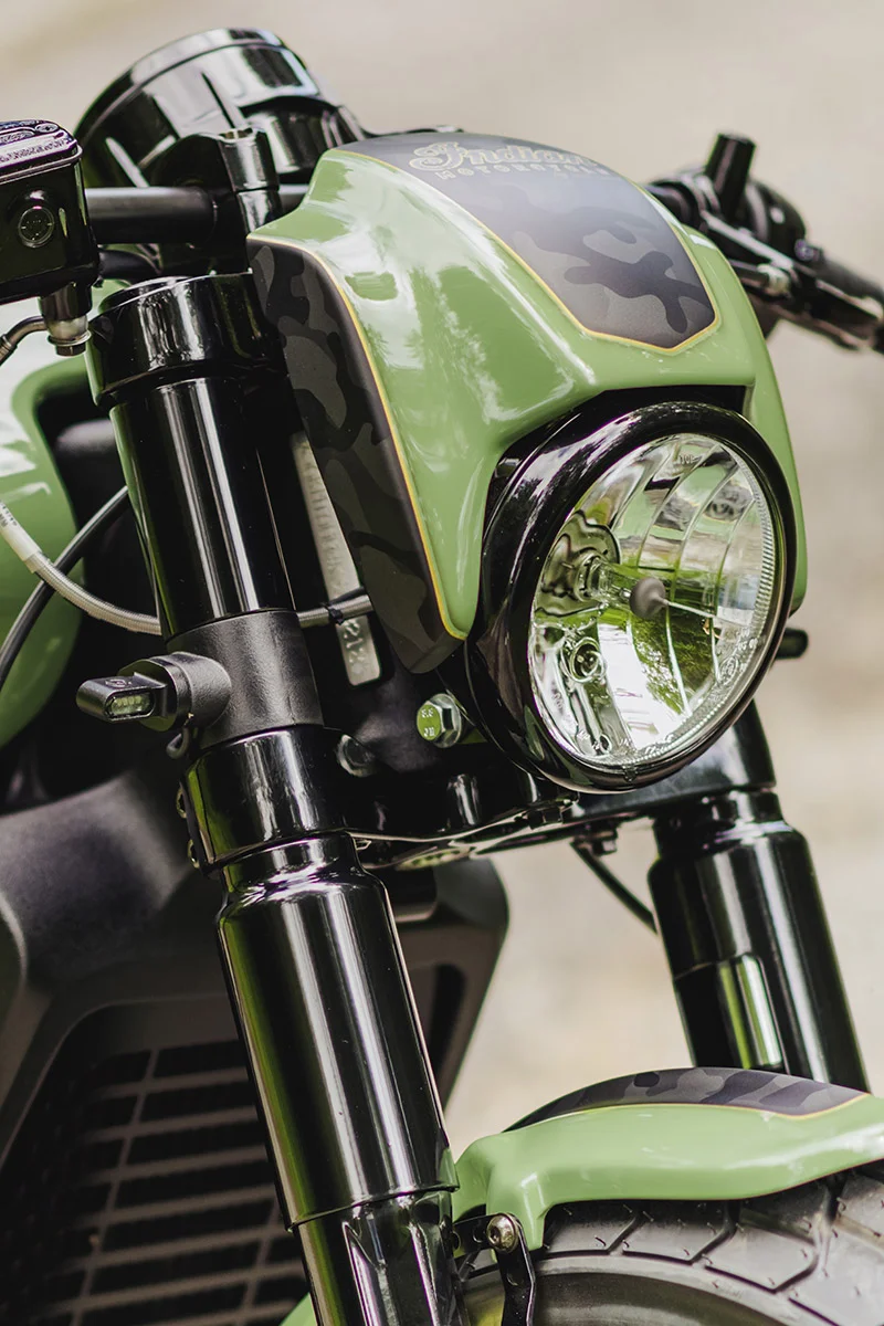 Headlight mask NRS STYLE (suitable for Indian Motorcycle models: Scout Bobber from 2018)