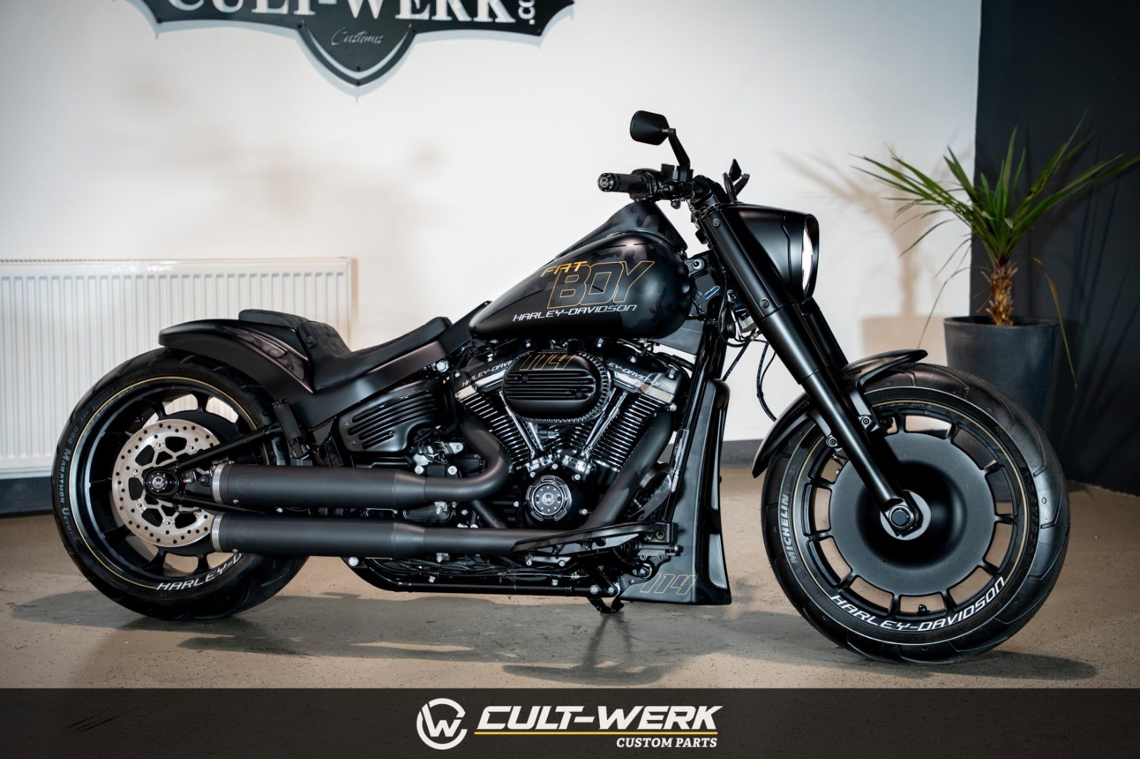 Harley-Davidson Fat Boy 114 "Black Camouflage"  by Cult-Werk