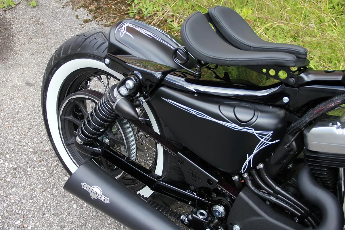 Rear fender OLD SCHOOL (suitable for Harley-Davidson models: Sportster from 2004 to current, glossy black)