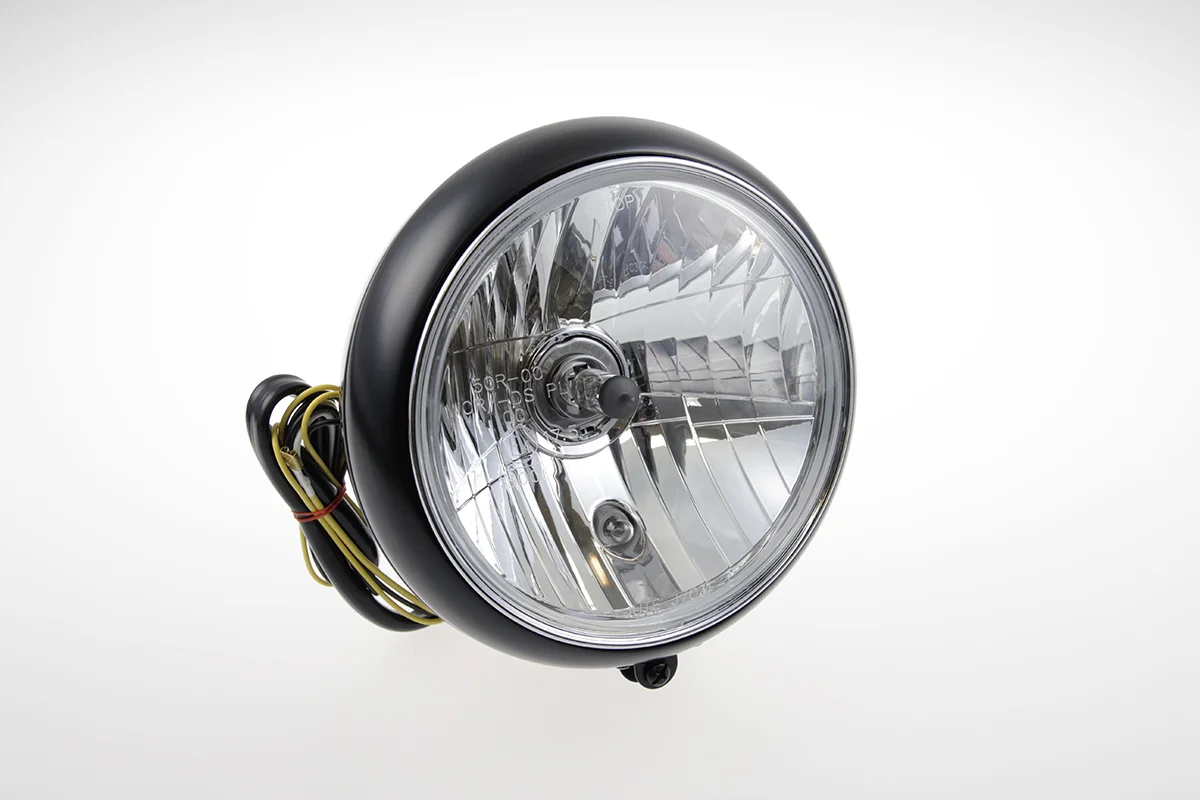 7" headlight, black with clear glass (suitable for Harley-Davidson models: Sportster)