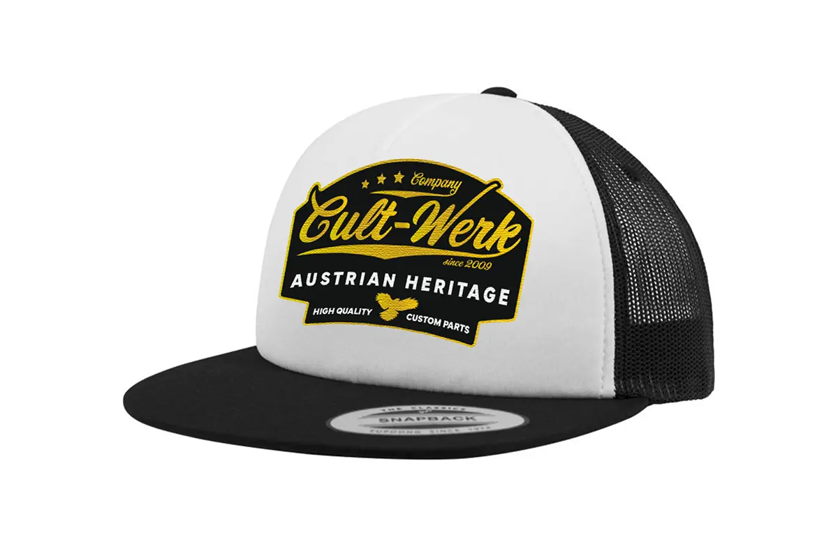 Cult-Werk CAP "Trucker" - white/black straight