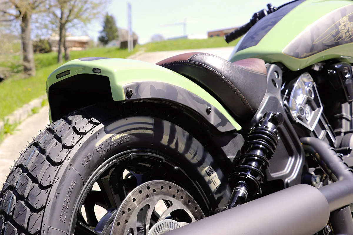 Rear fender BOBBER including lighting (suitable for Indian Motorcycle models: Scout Bobber from 2018)