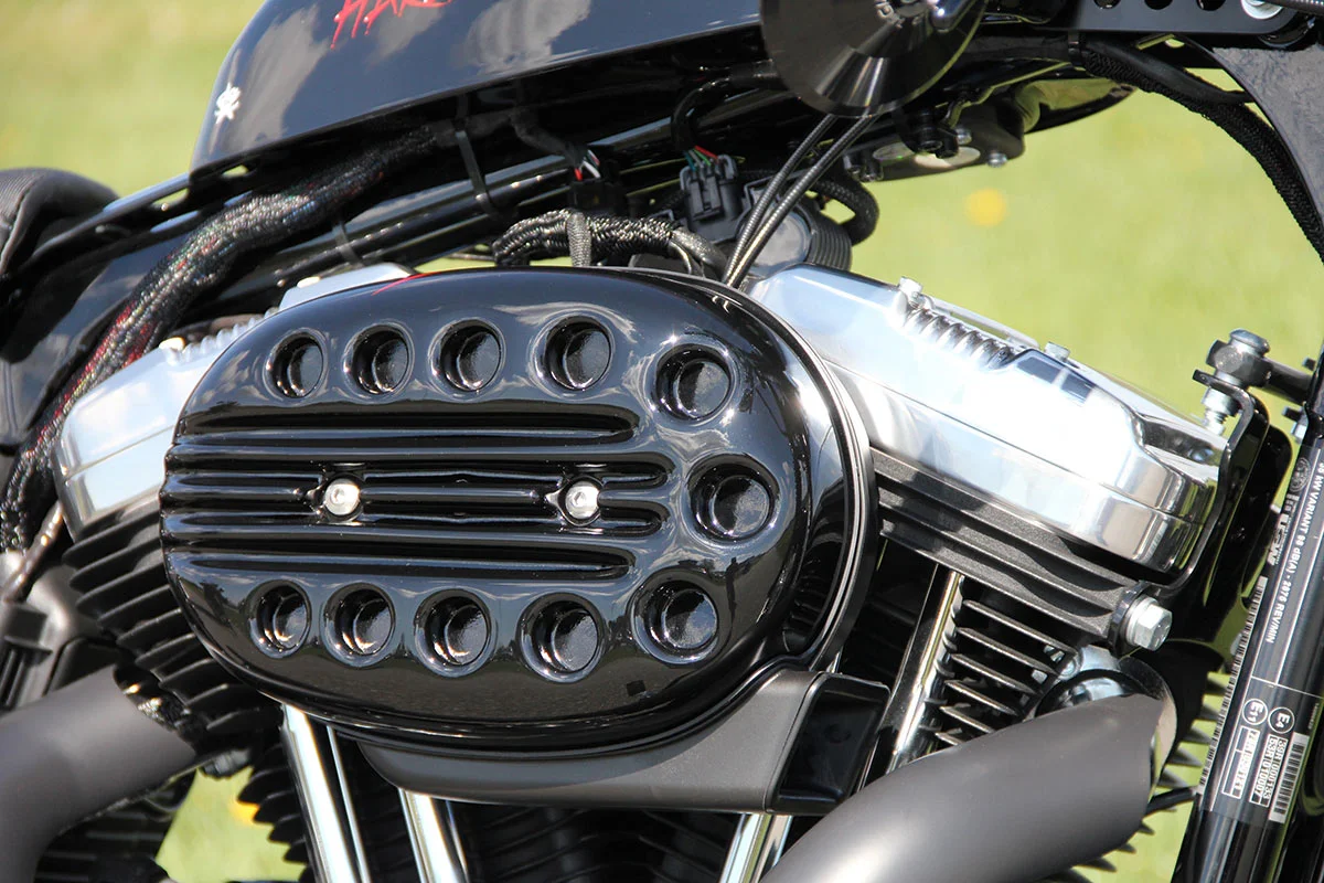 Air filter cover SLOTTED (suitable for Harley-Davidson models: Sportster 2004 to 2015, paintable)